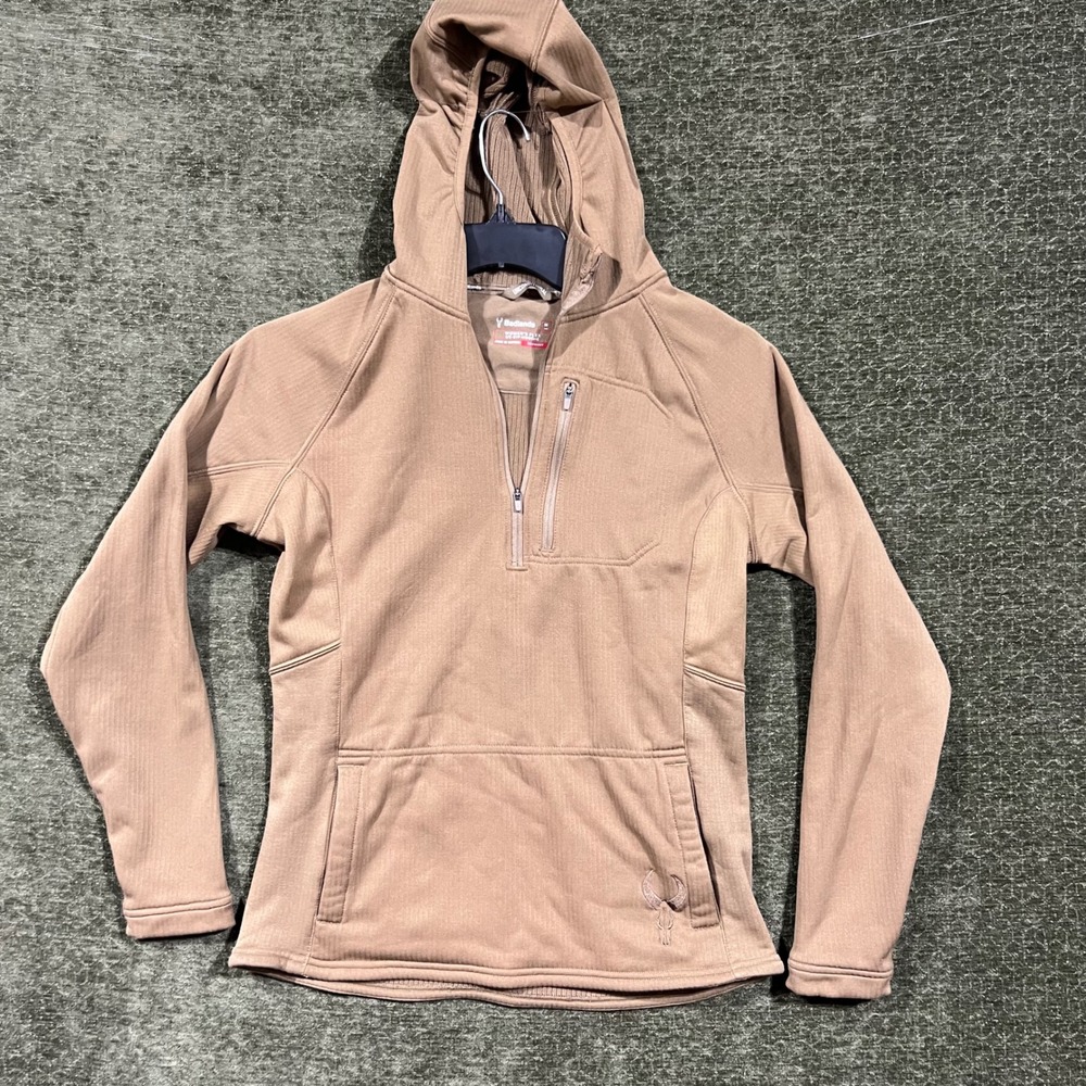 Badlands Flex 1/2 Zip Hoodie Women Size M Tan Pullover Activewear